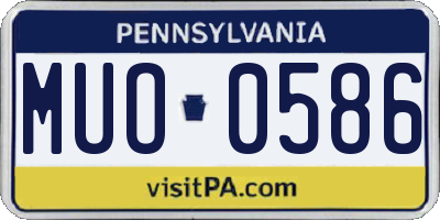PA license plate MUO0586