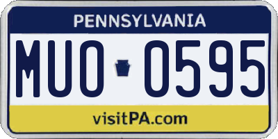 PA license plate MUO0595