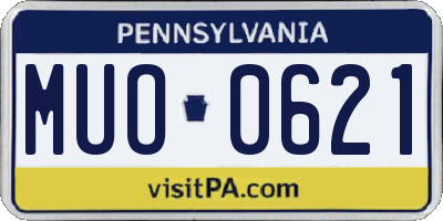 PA license plate MUO0621