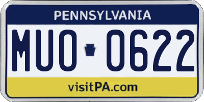 PA license plate MUO0622