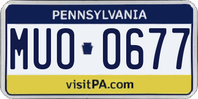 PA license plate MUO0677