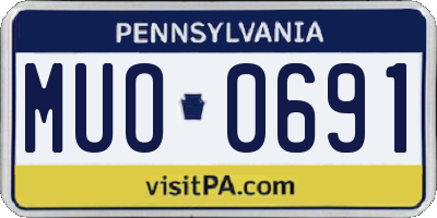 PA license plate MUO0691