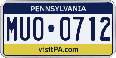PA license plate MUO0712