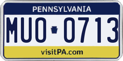 PA license plate MUO0713