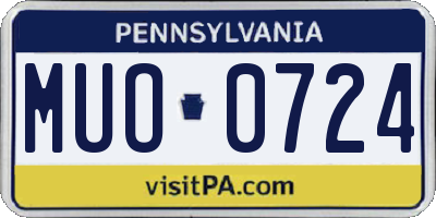 PA license plate MUO0724
