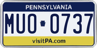 PA license plate MUO0737
