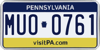 PA license plate MUO0761