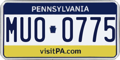 PA license plate MUO0775