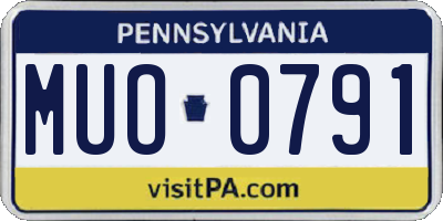 PA license plate MUO0791