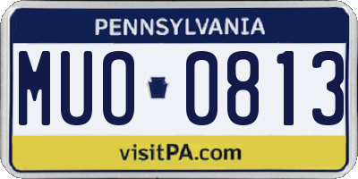 PA license plate MUO0813