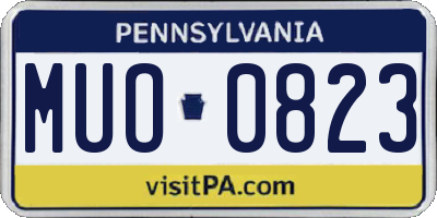 PA license plate MUO0823