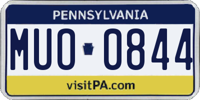 PA license plate MUO0844