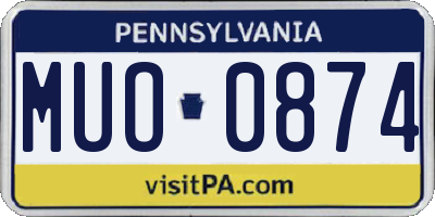 PA license plate MUO0874