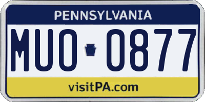 PA license plate MUO0877