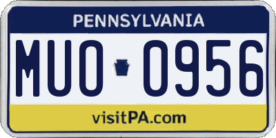PA license plate MUO0956