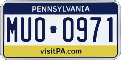 PA license plate MUO0971