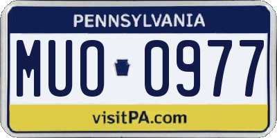 PA license plate MUO0977
