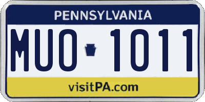PA license plate MUO1011
