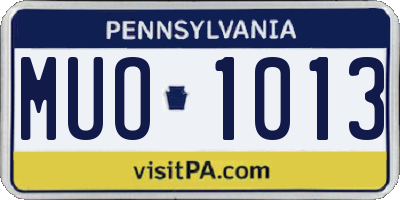 PA license plate MUO1013