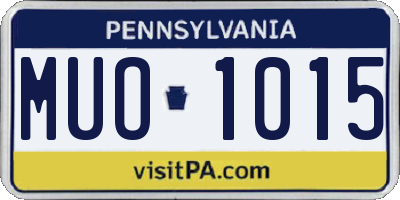 PA license plate MUO1015