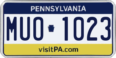 PA license plate MUO1023