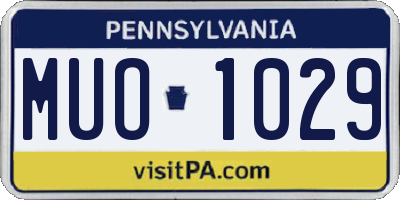 PA license plate MUO1029