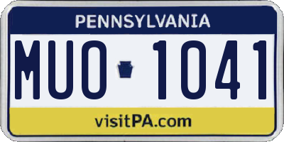 PA license plate MUO1041