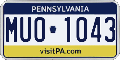 PA license plate MUO1043