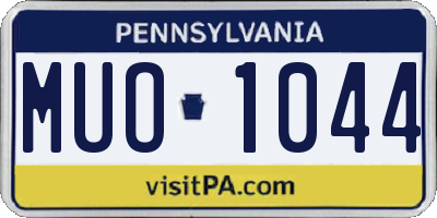 PA license plate MUO1044