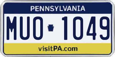 PA license plate MUO1049