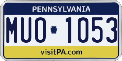 PA license plate MUO1053