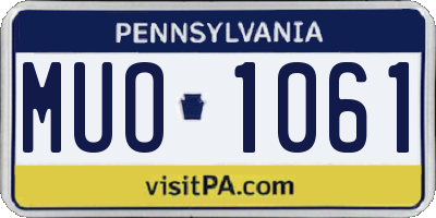 PA license plate MUO1061