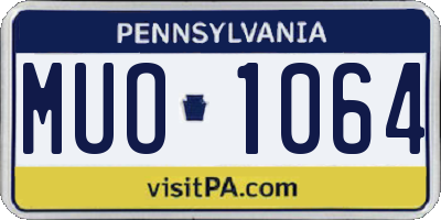 PA license plate MUO1064