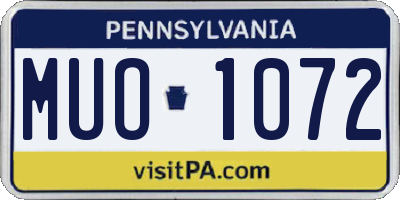PA license plate MUO1072