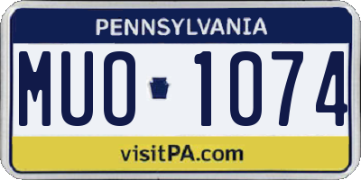 PA license plate MUO1074