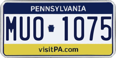 PA license plate MUO1075