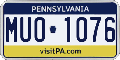 PA license plate MUO1076
