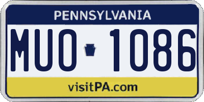 PA license plate MUO1086