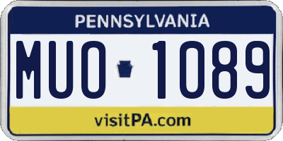PA license plate MUO1089
