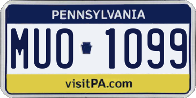 PA license plate MUO1099