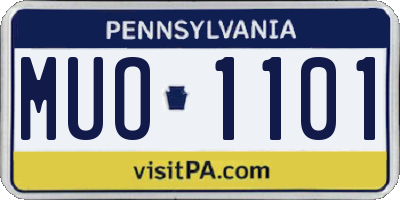 PA license plate MUO1101
