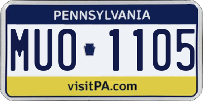 PA license plate MUO1105