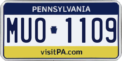 PA license plate MUO1109