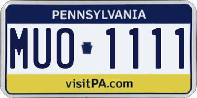 PA license plate MUO1111