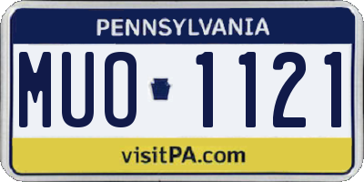 PA license plate MUO1121