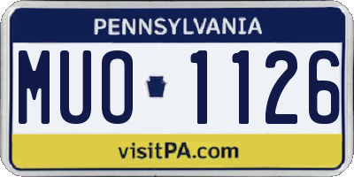 PA license plate MUO1126