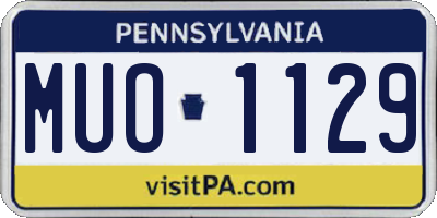 PA license plate MUO1129