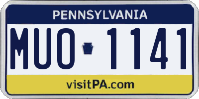 PA license plate MUO1141
