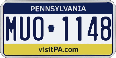 PA license plate MUO1148