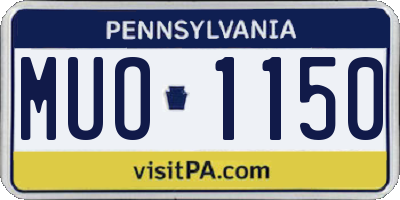 PA license plate MUO1150